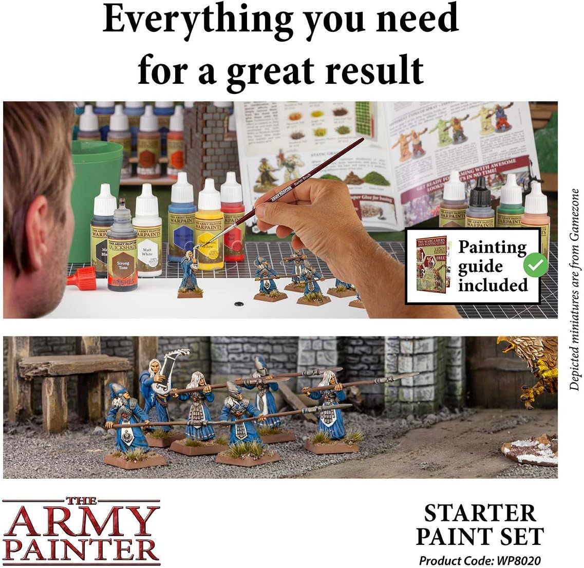 The Army Painter Miniatures Paint Set, 10 Model Paints with FREE Highlighting Brush, 18ml/Bottle, Miniature Painting Kit, Non Toxic Acrylic Paint Set, Wargames Hobby Starter Paint Set (New Version)