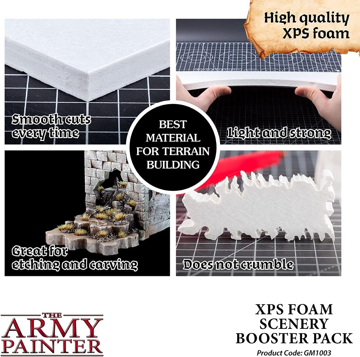 The Army Painter Gamemaster: XPS Foam Board Styrofoam Board - 7 Pack 2.95 x 15.75 x 12.01 inches Terrain Building Materials for DND, Wargames or Dioramas