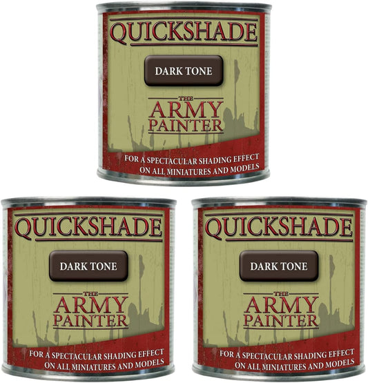 The Army Painter 3 pcs Quickshade Varnish Set for Miniature Painting - Dark Tone Model Paint Quickshade- Top Coat Finish Acrylic Varnish for Acrylic Model Paint, Pot/Can, 250 ml, Approximately 8.45 oz