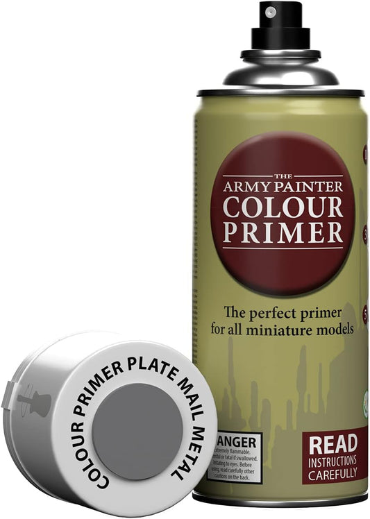 The Army Painter Color Primer Spray Paint, Plate Mail Metal, 400ml