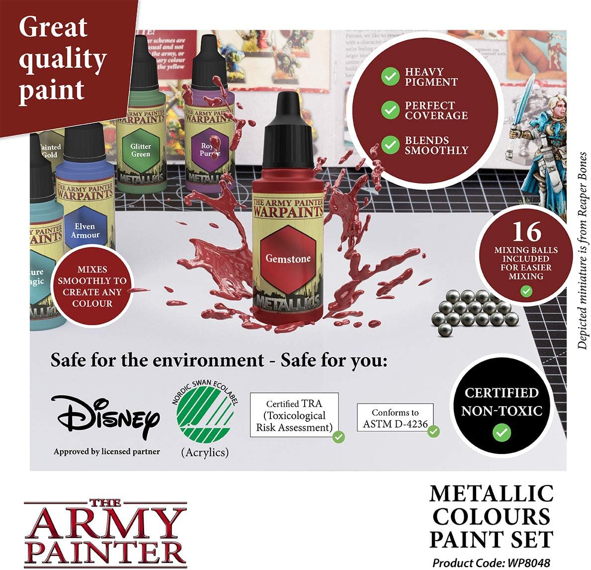 The Army Painter - Metallic Colours Paint Set - Hobby Acrylic Paint Set of 10 Metallic Acrylic Paint - Includes Tainted Gold Acrylic Paint Metallic - Acrylic Hobby Paint Set of Acrylic Metallic Paint